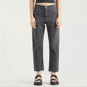 Levi’s 501 Jeans Original Cropped Faded Black Size 30